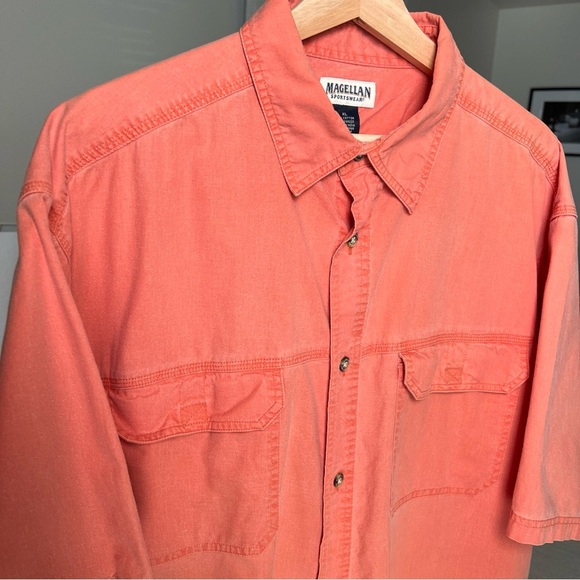 Magellan Men’s Orange Sportswear S/S Button Up Resort Shirt Size XL - Picture 3 of 14